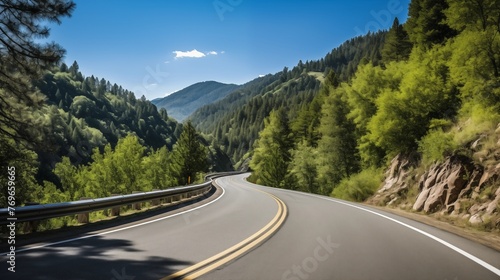 Winding Road Through a Lush Green Mountain Landscape