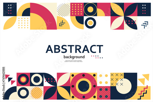 Retro Geometric Cover. Abstract Shape Composition. Colorful neo geometric poster. Modern abstract promotional flyer background vector