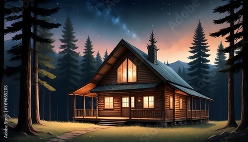 Wooden house in the Forest