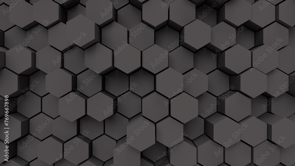 3D render illustration hexagon background texture Dark abstrakt background with heagonal pattern 3D render illustration hexagon background texture Dark abstrakt background with heagonal pattern
