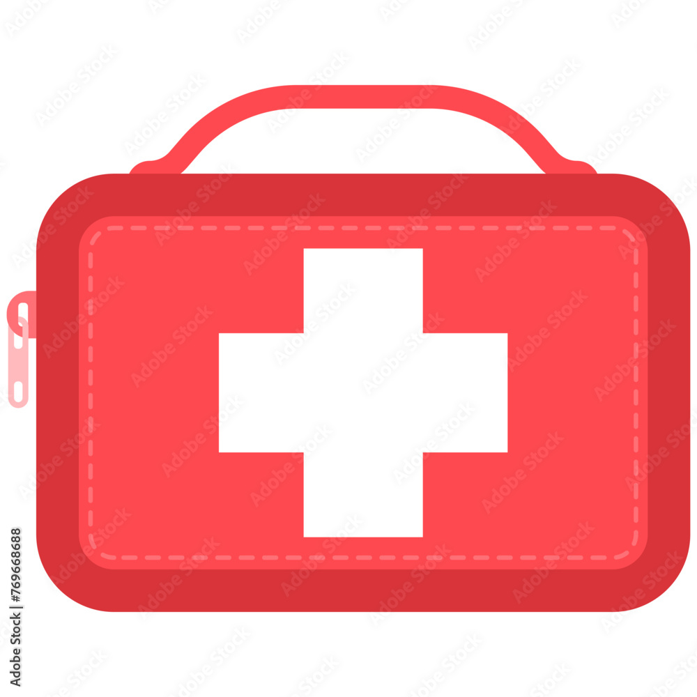 Obraz premium Medicine bag organizer vector cartoon illustration isolated on a white background.