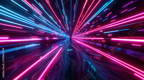 Hyperdrive Through a Neon Light Vortex