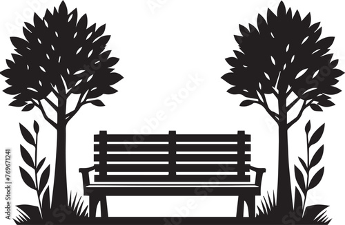 Park Bench Nature Silhouettes EPS Park Bench Vector Park Bench Clipart