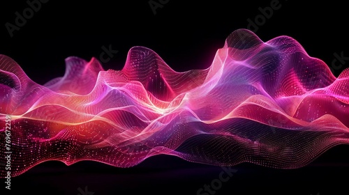 an oceanic pink digital background resembling sound waves, with gradient colors indicating data intensity. for digital media presentations, music wallpaper, audiovisual displays, data visualization. 
