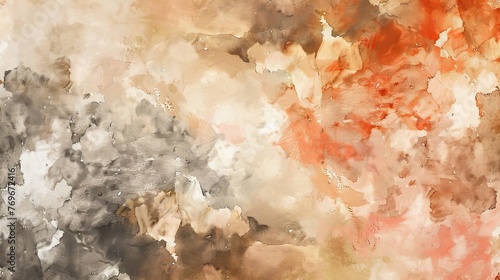 Overlapping watercolor art paint textures beige, brown, terracotta abstract