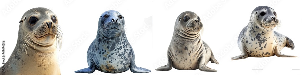 Set of seals isolated on transparent background Set of seals isolated on transparent background