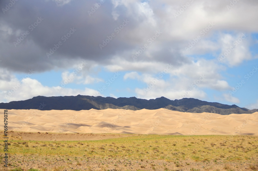 Erdene Grasslands and dunes on Gobi Desert, Mongolia