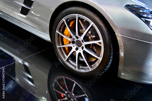 Car alloy wheel and disc-brake sport car
