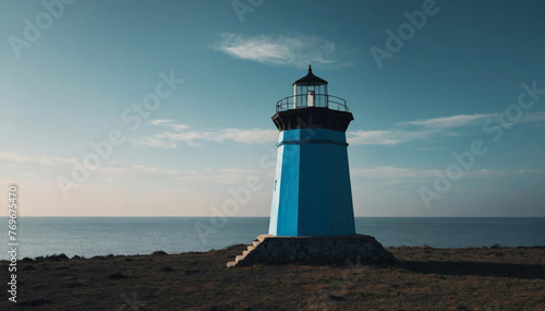Lighthouse on the sea coast