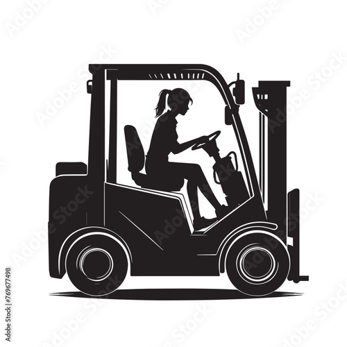 Multiracial warehouse worker driving forklift silhouette images ,Multiracial warehouse worker driving forklift silhouette png ,Multiracial warehouse worker driving forklift vector