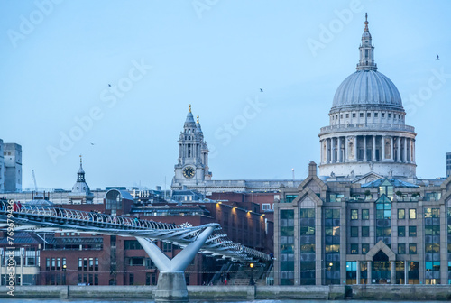 St Pauls Cathedral and Millennium Bridge London, Great Britain photo