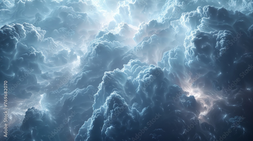 Ethereal cloud structure with a radiant core Ethereal cloud structure with a radiant core