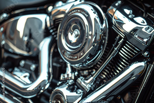 Chrome motorcycle engine