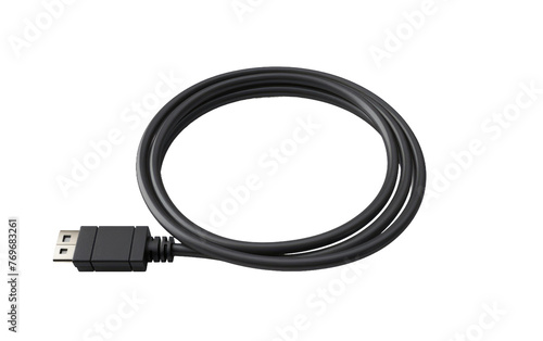 Efficient Black Computer Connector, Isolated on White Background, Generative Ai