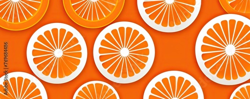 Dive into the vibrant hues of orange slices, forming a refreshing and invigorating fruit background.