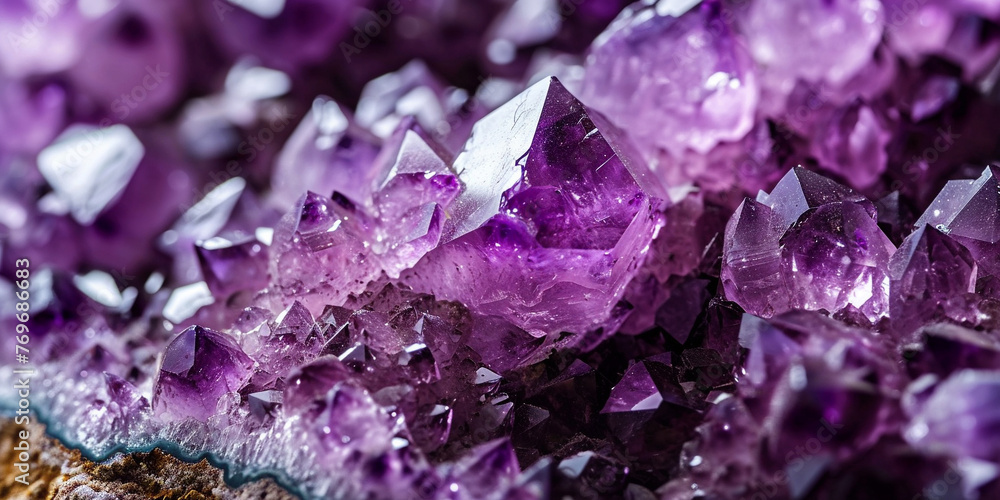 Abstract textured background with crystals. Shiny amethyst and quartz minerals. Original purple quartz crystal geode. Amethyst dark crystal macro detail texture background Closeup raw rough unpolished Abstract textured background with crystals. Shiny amethyst and quartz minerals. Original purple quartz crystal geode. Amethyst dark crystal macro detail texture background Closeup raw rough unpolished