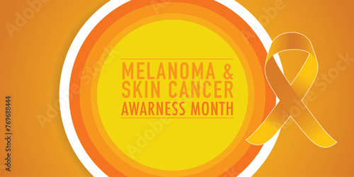 Melanoma and skin cancer awareness month observed each year in May,Exposure to ultraviolet (UV) rays causes most cases of melanoma. Melanoma and skin cancer awareness month template vector illustrator