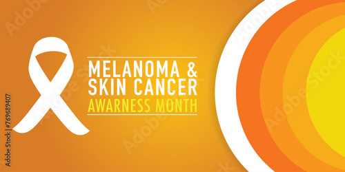 Melanoma and skin cancer awareness month observed each year in May,Exposure to ultraviolet (UV) rays causes most cases of melanoma. Melanoma and skin cancer awareness month template vector illustrator