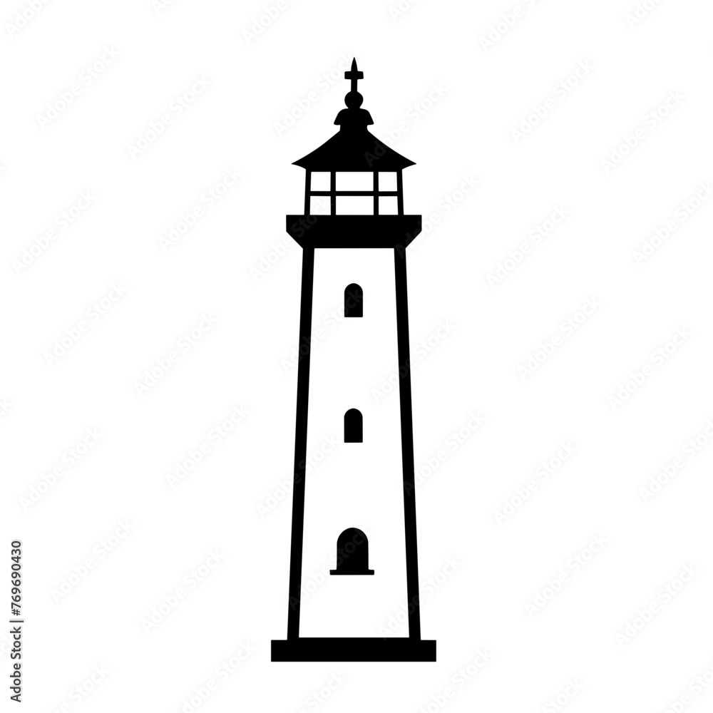 Simple lighthouse isolated vector black icon Simple lighthouse isolated vector black icon