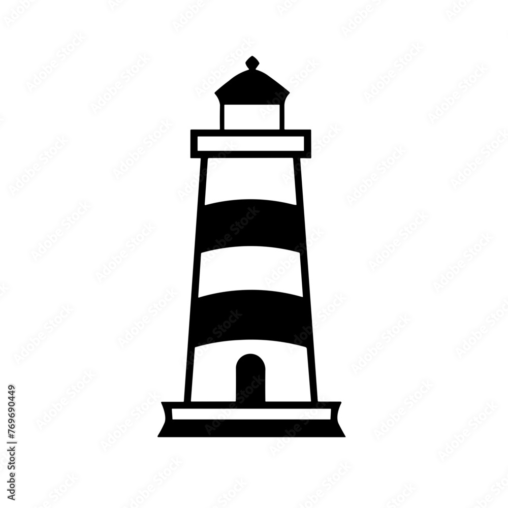 Simple lighthouse isolated vector black icon Simple lighthouse isolated vector black icon