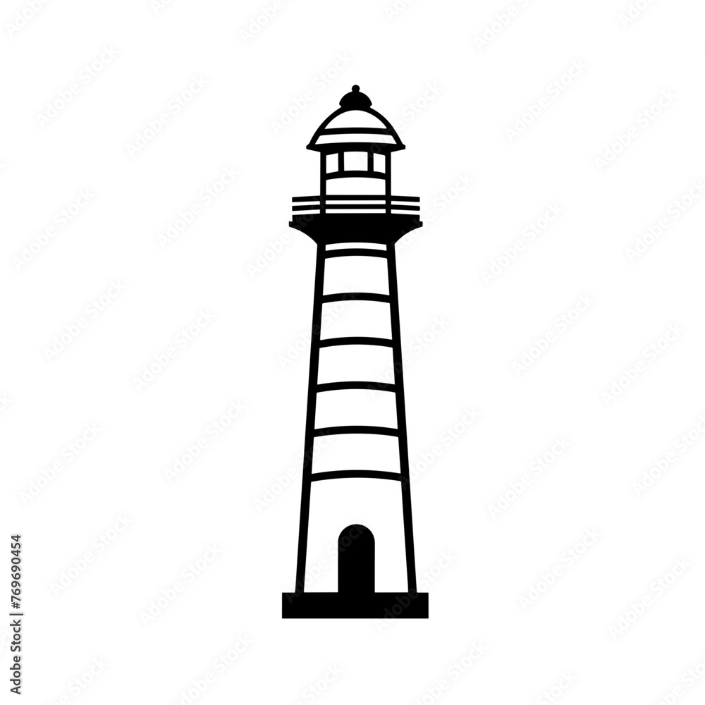 Simple lighthouse isolated vector black icon Simple lighthouse isolated vector black icon