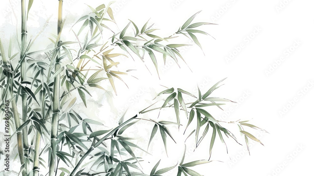 Fototapeta premium Watercolor painting of Bamboo