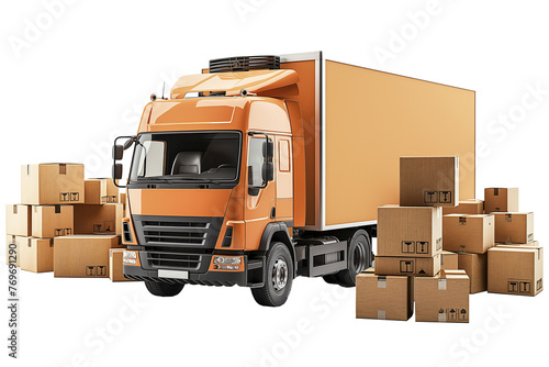 moving truck on a white background