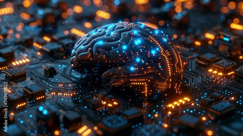 Electronic brain, complex circuitry © BOMB8