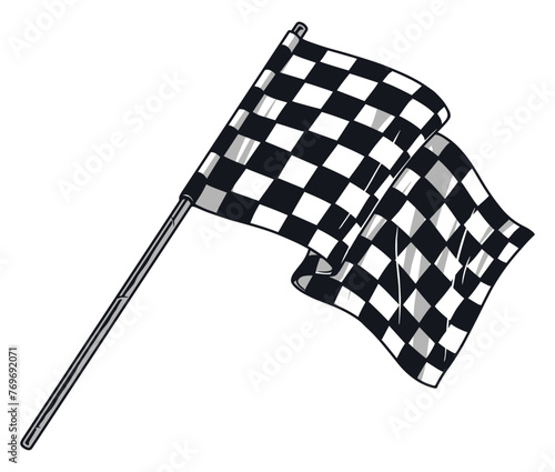 Finish racing flag monochrome sticker