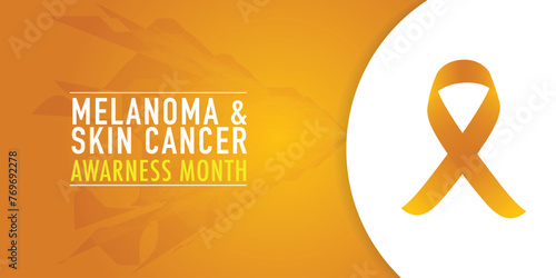 Melanoma and skin cancer awareness month observed each year in May,Exposure to ultraviolet (UV) rays causes most cases of melanoma. Melanoma and skin cancer awareness month template vector illustrator