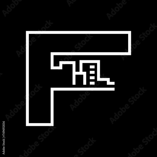 letter F for city icon origin...