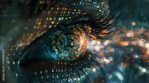 The Digital Eye - Binary Revelation of Artificial Intelligence and Knowledge the Futuristic Fusion of Technology and Cognition