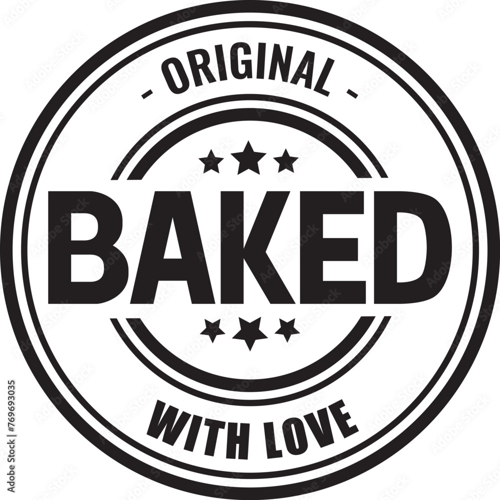 Baked With Love Illustration, Baking Vector, Baker Quote, Bakery Design, Apron, Kitchen, Cooking, Printable, Pot Holder 