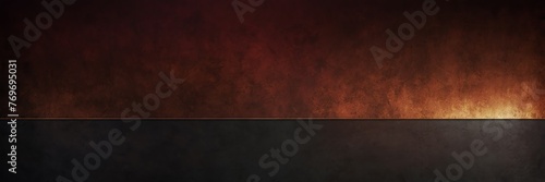 Dark Crimson to Rustic Brown color gradient shiny metal sheet surface smooth texture banner panoramic background banner template from Generative AI