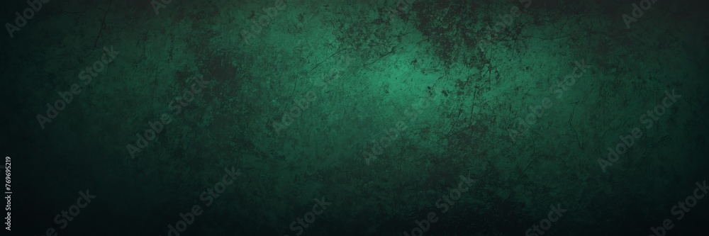Fototapeta premium Deep forest green to slate gray color gradient shiny metal sheet surface smooth texture banner panoramic background banner template backdrop from Generative AI