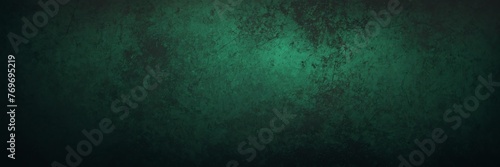 Deep forest green to slate gray color gradient shiny metal sheet surface smooth texture banner panoramic background banner template backdrop from Generative AI