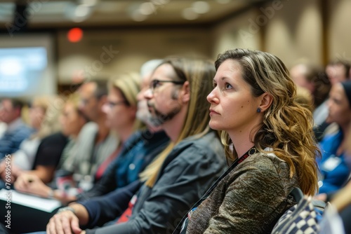 Conference Attendees Focused at Industry Event © Ilia Nesolenyi