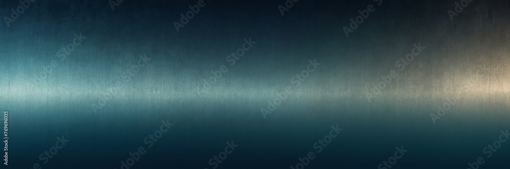 Obraz premium Navy blue to dark teal color gradient shiny metal sheet surface smooth texture banner panoramic background banner template backdrop from Generative AI