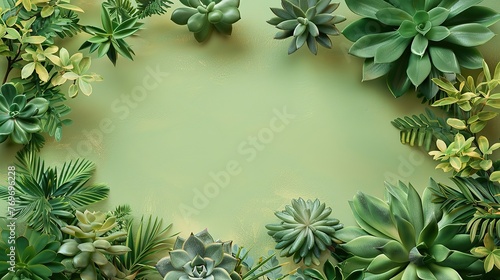 Miniature succulent plants background. Top view succulent cactus  gardening  horticulture theme.