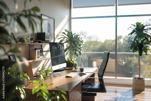 Bright Office Space with Lush Outdoor Views