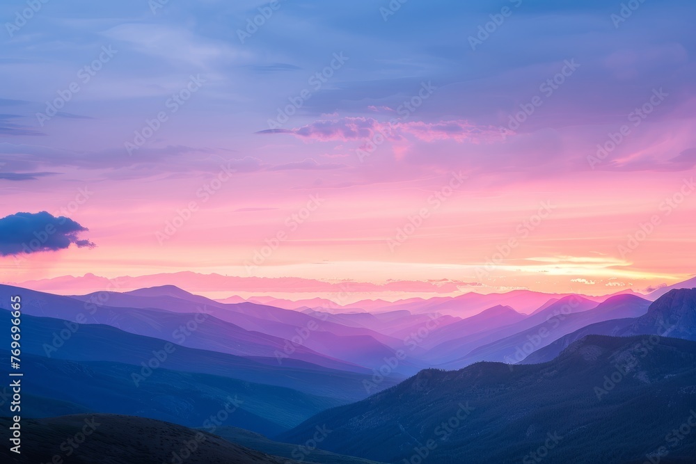 Sunrise Spectacle: Gradient Sky Above the Mountains