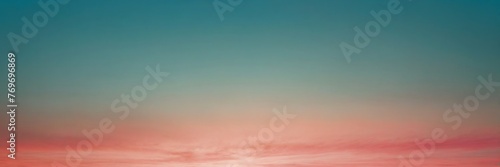 Teal blue to coral pink color gradient shiny metal sheet surface smooth texture banner panoramic background banner template backdrop from Generative AI