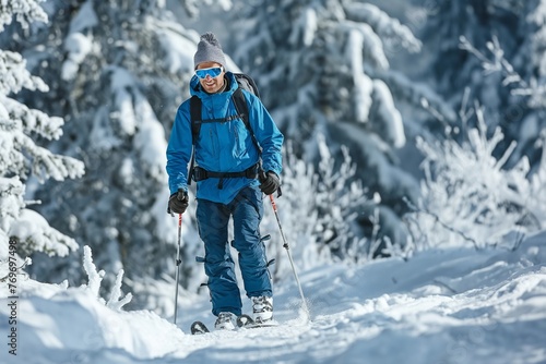 Winter Trailblazer: Solitary Skier in the Wilderness