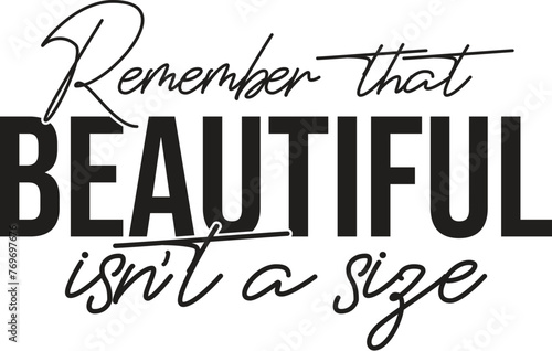 Beautiful Isn't A Size Illustration, Body Positivity Vector, Self Love Quote, Mental Health, Empowerment Design