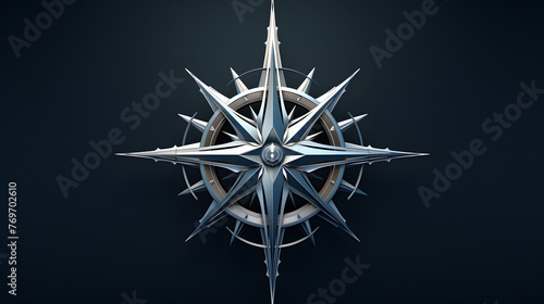 Compass Rose Sea Icon 3d
