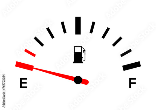 Fuel Gauge. Fuel indicators. Gas Meter. Empty Tank. Vector Illustration.
