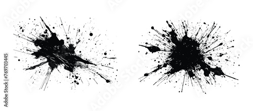 Abstract black watercolor black paint vector element for banner design
