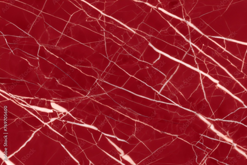 Close-up of a vibrant red, marbled surface
