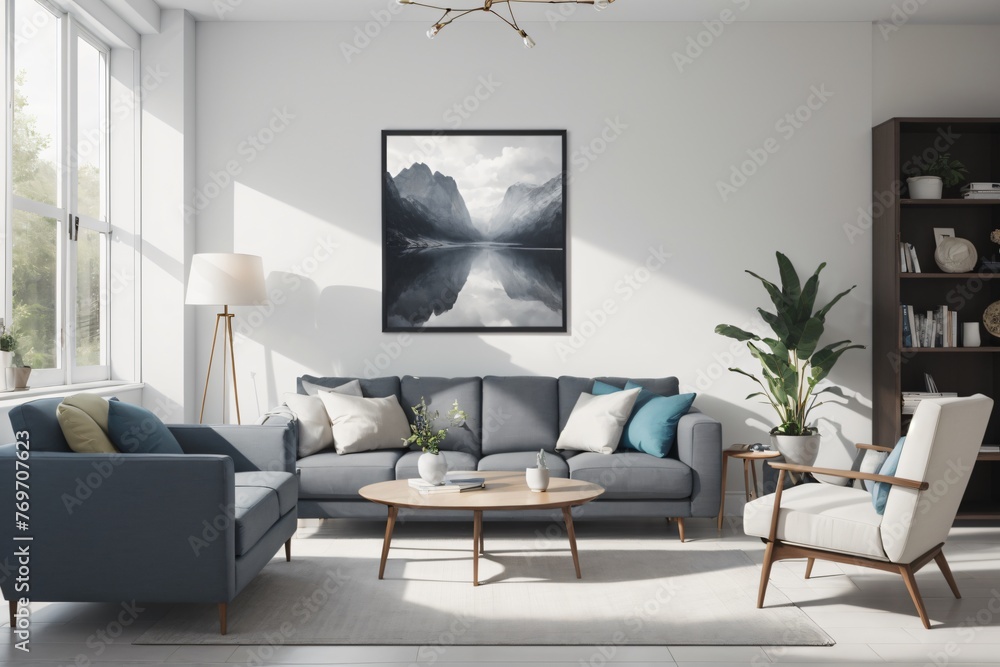 Fototapeta premium Generative AI. Living room interior