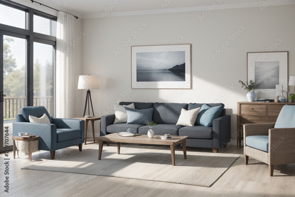 Fototapeta premium Generative AI. Living room interior